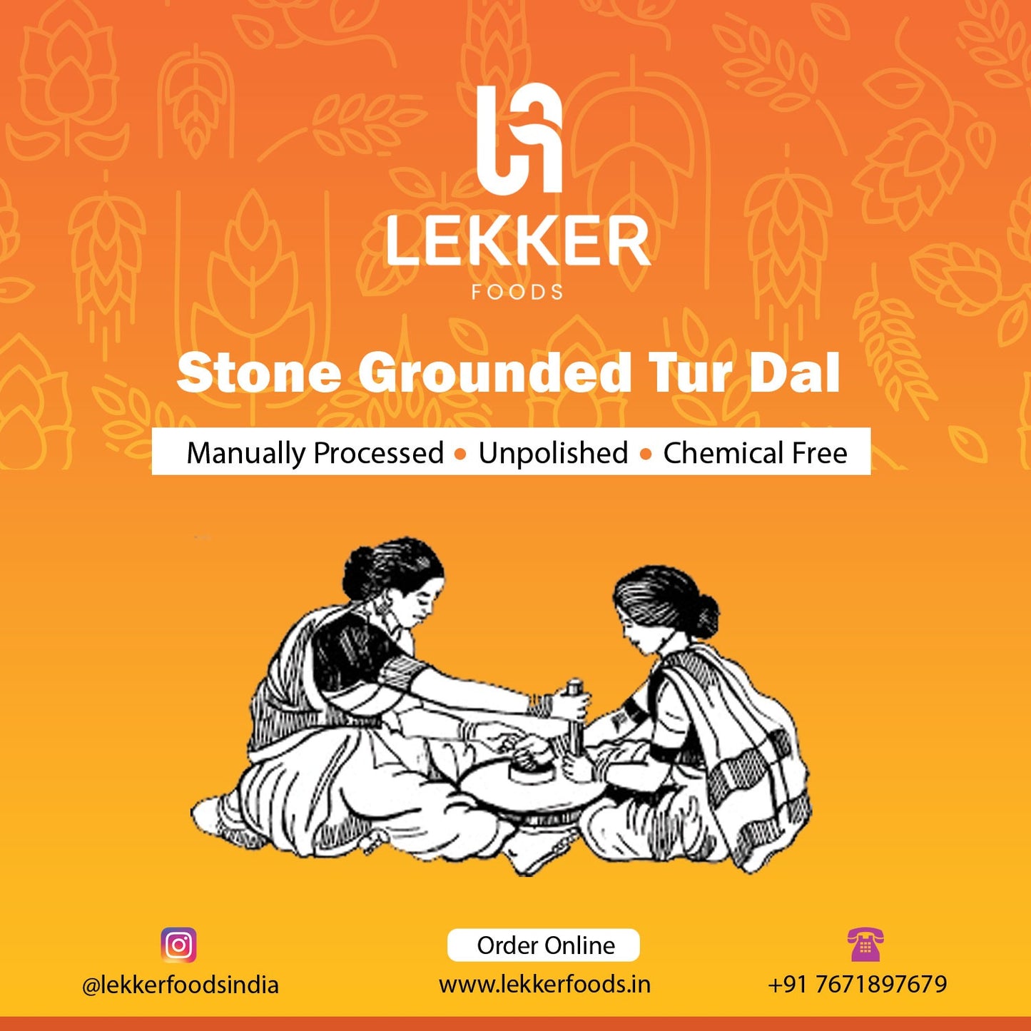 Unpolished and Stone grounded Tur Dal (Kandi Pappu)